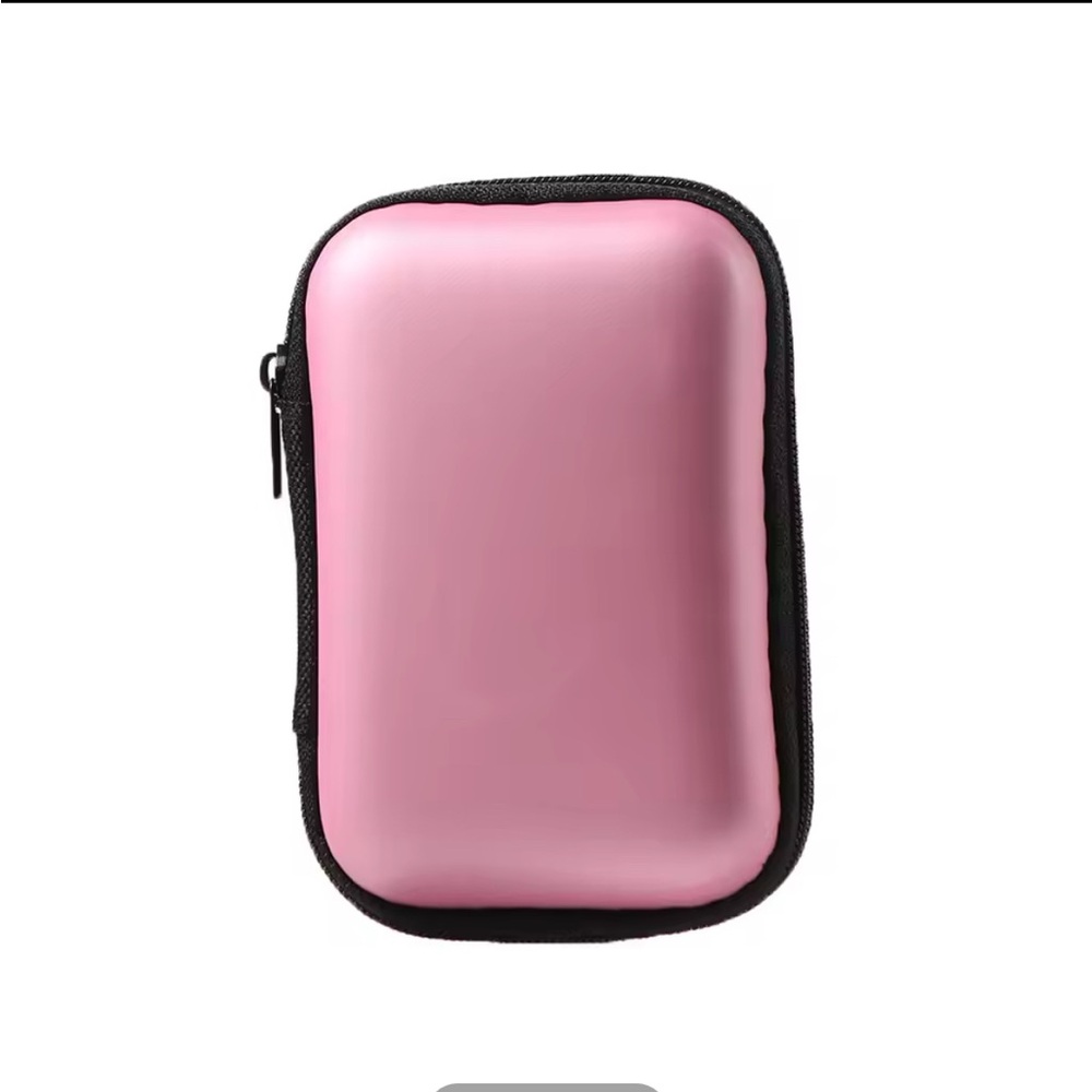 Storage case Pink zipper hard shell case with a flower 🌺 on the front - Picture 2 of 3